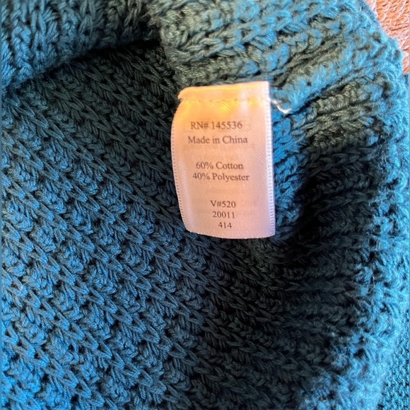 Coldwater Creek Blue Short Sleeve Cowl Neck Sweater Size M - Picture 5 of 7